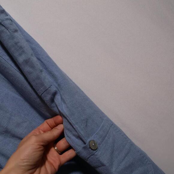 Susan Graver Pure Blue Linen Blend Pull On Pants XL Coastal Lagenlook Breathable - Picture 3 of 7